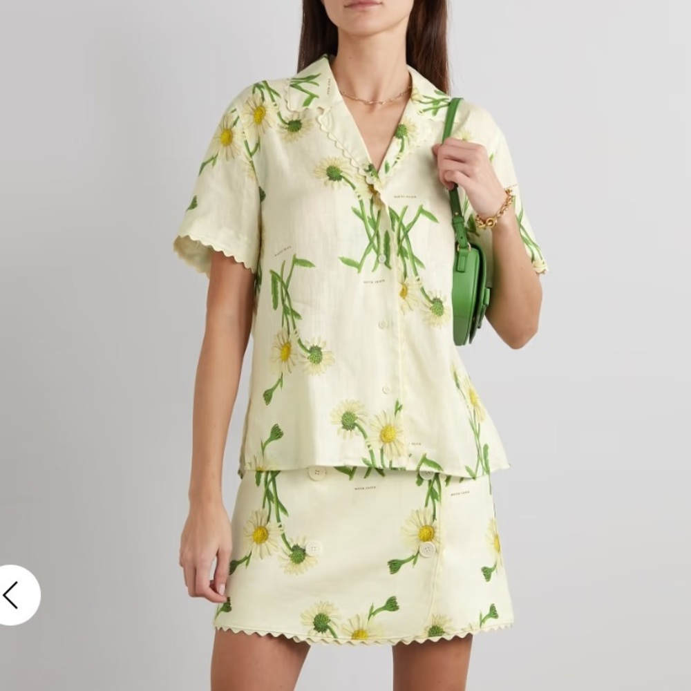 Oroton field daisy wrap effect skirt